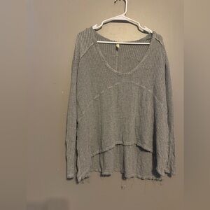 Free People Gray Lightweight Top